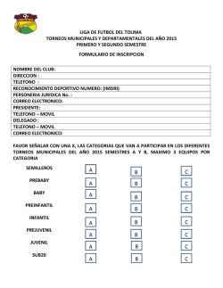 formulario preinscripcion campeonatos 2015 - Liga de Fútbol del