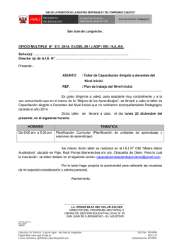 OFICIO MULTIPLE N° 313 -2014- D.UGEL.05 / J.AGP / EEI / SJL-EA