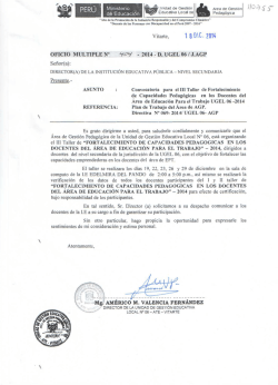 Oficio Múltiple N°404-2014-UGEL06/J.AGP, Convocatoria para el III