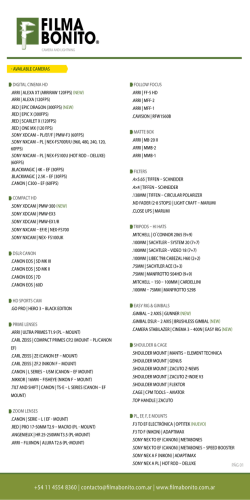 Equipment List - FILMABONITO ingles