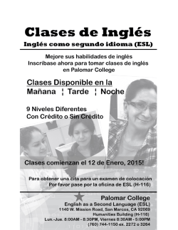 Clases de Inglés - Palomar College