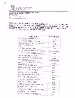 RESULTADO CONV. EXAMEN TAXI 2014.pdf - Ayuntamiento de