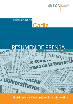 19 de diciembre de 2014. Resumen - Universidad de Cádiz