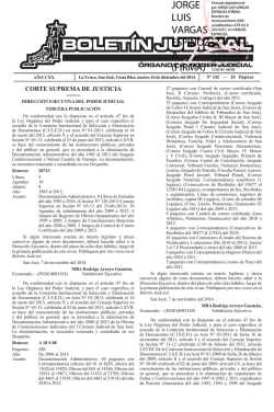 BOLETÍN JUDICIAL N° 242 de la fecha 16 12 2014 - La Gaceta