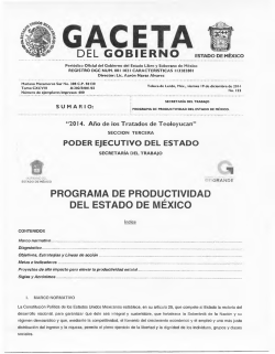 programa de productividad del estado de méxico - Gobierno del