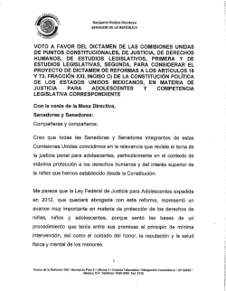 VOTO A FAVOR DEL DICTAMEN DE LAS COMISIONES UNIDAS