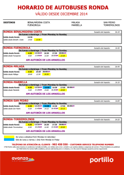 HORARIO DE AUTOBUSES RONDA - Avanza Bus