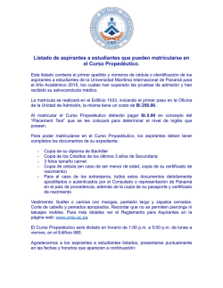 Listado de aspirantes a estudiantes que pueden - UMIP