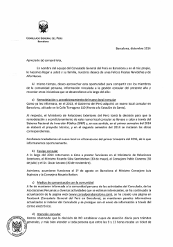 carta de fin de a&ntilde;o a la comunidad peruana - Consulado del Per&uacute;