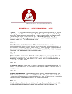 SUBASTA 144 – 18 DICIEMBRE 2014 – 18:00H - El Remate