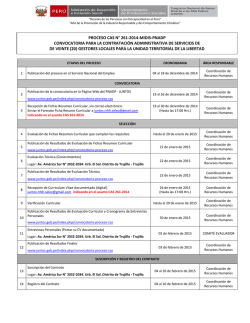 PROCESO CAS N&deg; 261-2014-MIDIS-PNADP - Juntos