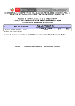 PROCESO DE CONTRATACIÓN CAS N° 055-2014 - Concytec