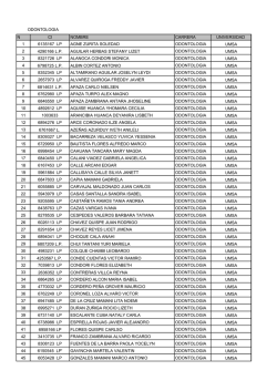 N CI NOMBRE CARRERA UNIVERSIDAD 1 - SEDES La Paz