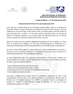 Niza Décima Edición Versión 2015 y lista complementaria 2015 - IMPI