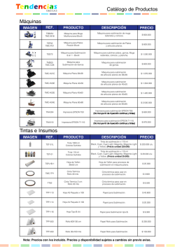 Catálogo de Productos Máquinas Tintas e Insumos - Tendencias GyG