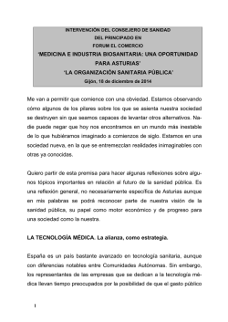 'MEDICINA E INDUSTRIA BIOSANITARIA: UNA OPORTUNIDAD