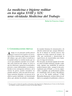 La medicina e higiene militar en los siglos XVIII y XIX: una olvidada