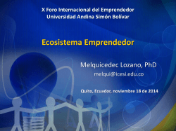 X Foro Internacional del Emprendedor Universidad Andina Simón