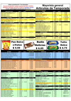 lista de precios general - Articulos de temporada