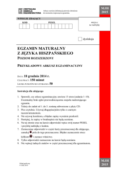 egzamin maturalny z języka hiszpańskiego poziom rozszerzony