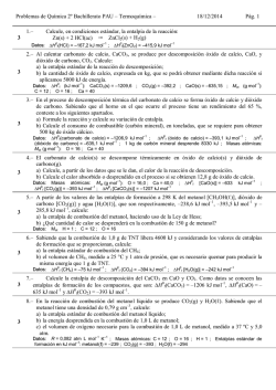 Problemas de Selectividad 2&ordm; Bach Qu&iacute;mica - Termodin&aacute;mica y
