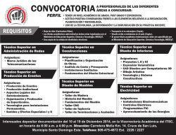 convocatoria a docentes_Diciembre 2014 - ITSC