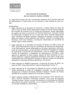 DECLARACIÓN DE INTEREsEs DEL DR. EDGAR R. RANGEL