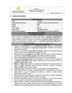 8. SECRETARÍA GENERAL I. IDENTIFICACIÓN Nivel: Directivo