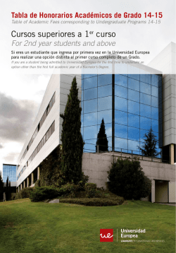 Cursos superiores a 1er curso - Universidad Europea