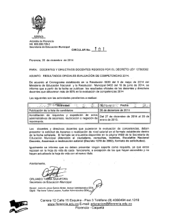 Circular 101 del 26/12/2014 - Secretaría de Educación de Florencia