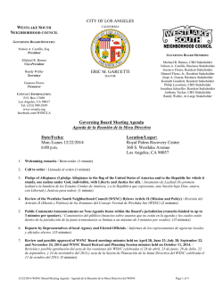 12-22-14 WSNC Board Mtg Agenda - The City of Los Angeles