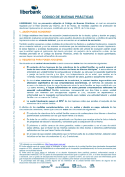 C&oacute;digo de Buenas Pr&aacute;cticas - Liberbank