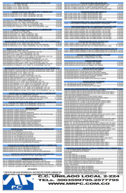 Lista de precios - Mr Pc