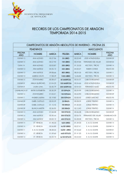 Records del Campeonato - Federación Aragonesa de Natación