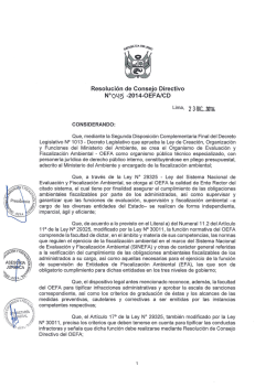 Resolución de Consejo Directivo Nº 045-2014-OEFA/CD