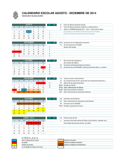 calendario_agosto diciembre2014(1).xlsx - Facultad de Arquitectura
