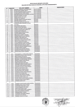 Relaci&oacute;n de aptos para nombramiento - Red Periferica Arequipa