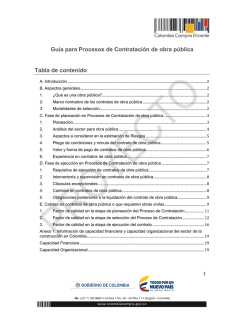 Guía para Procesos de Contratación de obra pública - Colombia