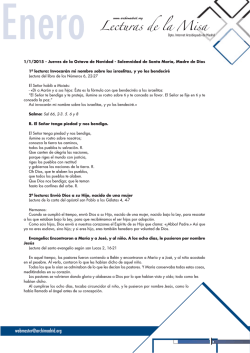 Evangelio Enero 2015 - Oraci&oacute;n y Liturgia