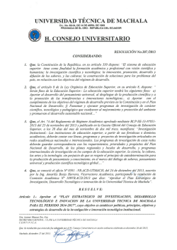 universidad t&eacute;cnica de machala h. consejo universitario