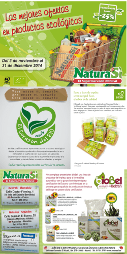 Del 3 de noviembre al 31 de diciembre 2014 - Naturasi