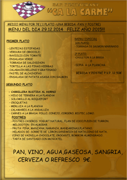 PAN, VINO, AGUA,GASEOSA, SANGRIA, CERVEZA O REFRESCO