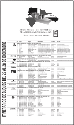 ITINERARIOS DE BUQUES DEL 22 AL 28 DE DICIEMBRE