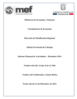 Chiriqui - Informe de Actividades (metas y logros, diciembre 2014)