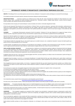 2014-2015 NORMES DE CONVIC&Egrave;NCIA TEMPORADA
