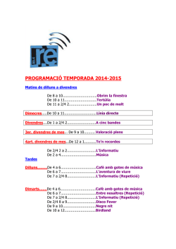 PROGRAMACIÓ TEMPORADA 2014-2015