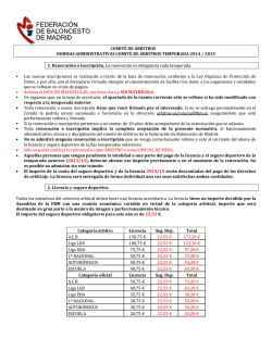 Normas Administrativas - Federación de Baloncesto de Madrid