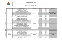 Calendario temporada 2014-2015 Partidos de carácter Nacional