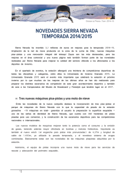 Novedades Temporada 2014-2015