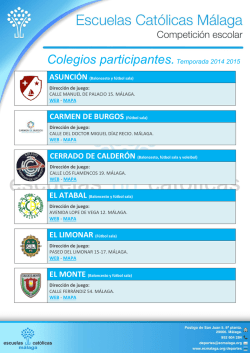 Colegios participantes.Temporada 2014 2015